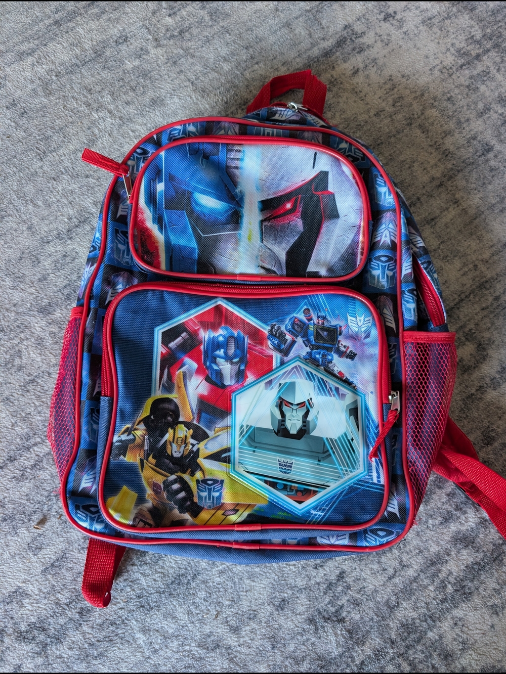 Transformers Kids Blue and Red Backpack
